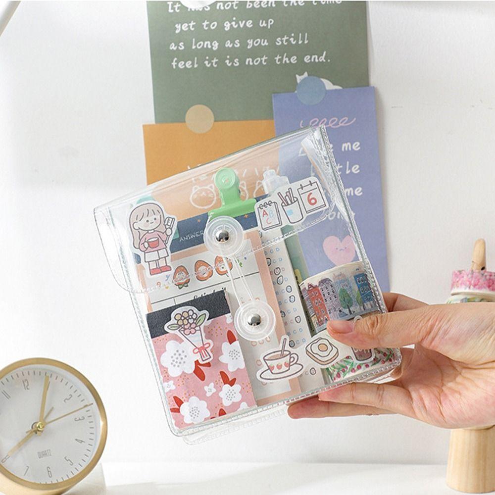 Large Capacity Transparent Storage Bag Square Rectangle Stationery Stickers Bag  Office Supplies