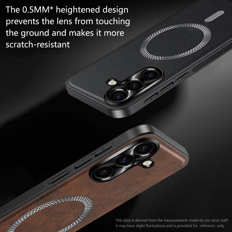 For Samsung Galaxy A16 5G Case Magnetic Elegant Leather Wear-Resistant Lens Fully Covered Non-Slip Grip Edge Cover Shell