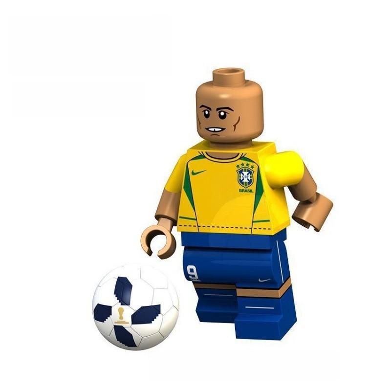 Leo Neymar Messi Cristiano Ronaldo Plastic Football Figurine Building Blocks