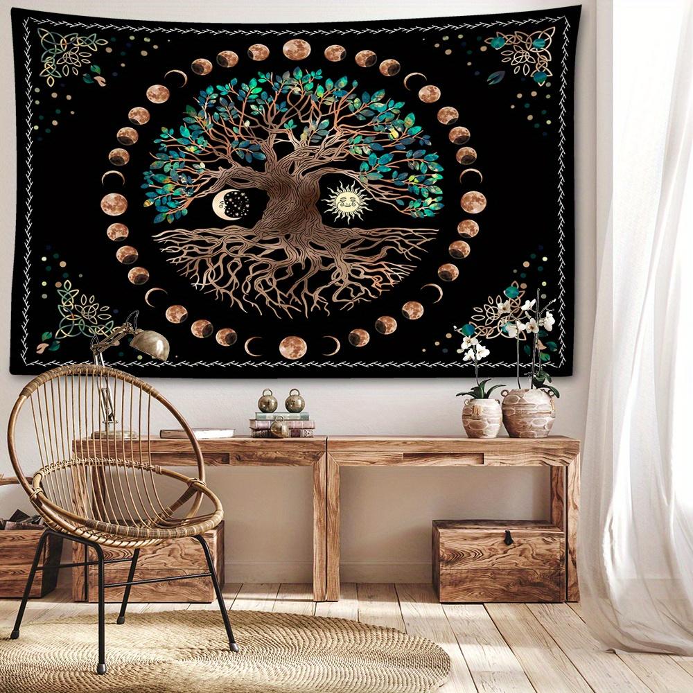 Tree of Life Tapestry Wall Hanging - Woven Polyester Fabric Wall Tapestry, Nature-Themed Room Decor, Portrait Orientation Graphic Animal Pattern, 90g