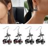 Skull Cherry Dangle Earrings Edgy Jewelry Gothic Skeleton Pendant Earring Hip Hop Jewelry for Women Girl Halloween Decor