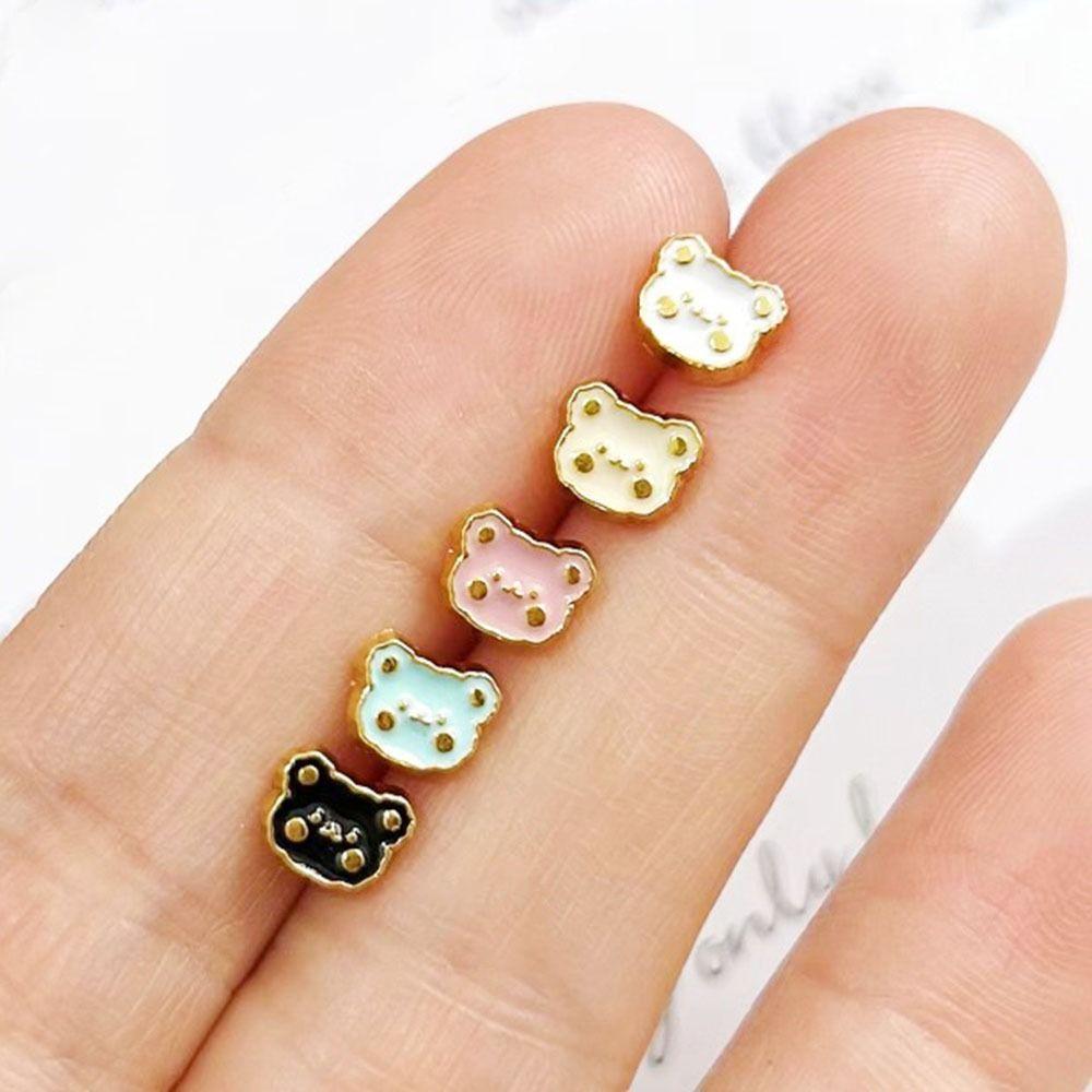 20pcs Metal Bear Head Buttons Mini Doll Shoes Buckles  DIY Doll Clothes Accessories