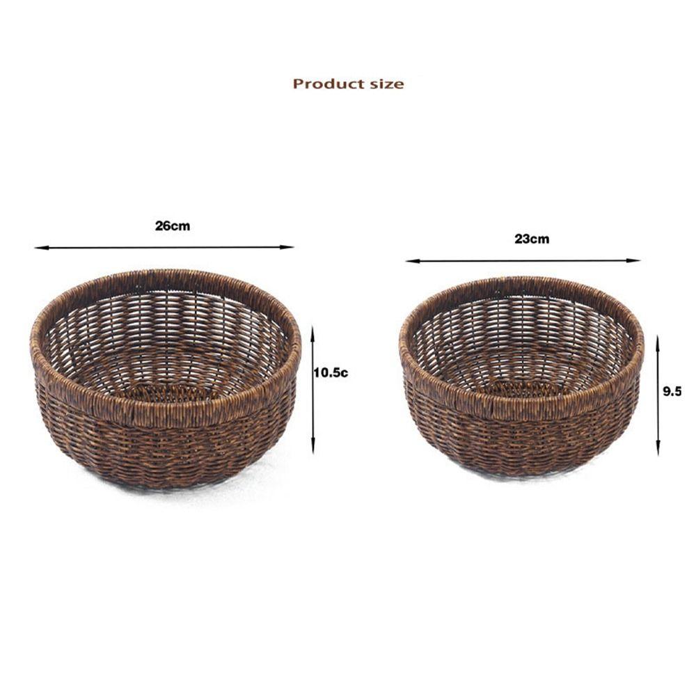 Многостилевая имитация ротанговой фруктовой тарелки, ретро плетеная ручная корзина для хранения, ротанговая плетеная чайная подставка, корзины для пикника, закусок, мелочей