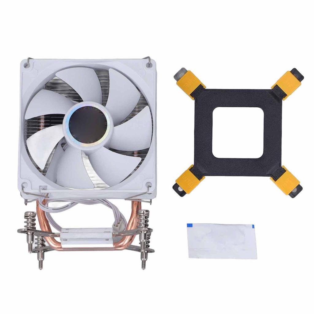 Вентилятор охлаждения ЦП 3,54 дюйма 2 тепловые трубки 3-контактный 12 В постоянного тока 2000 об/мин Гидравлический подшипник Воздушный кулер ЦП с задней пластиной для Intel 775