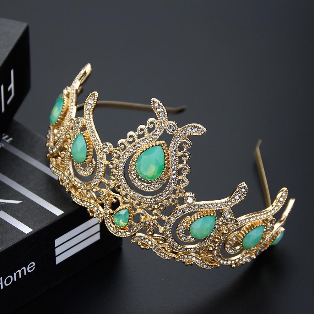 Корона золотого цвета, богемные хрустальные головные уборы, диадемы, свадебные аксессуары для волос