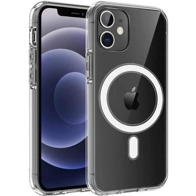 Чехол для iPhone 12 - Phonillico - Прозрачный силикон - Магнитный круг - Гибкий - Ударопрочный