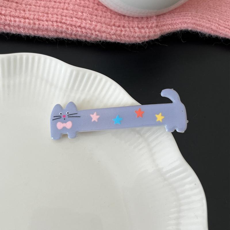 Мультяшная заколка для волос, милая кошачья форма, боковая челка, зажим для макияжа, головные уборы для девочек