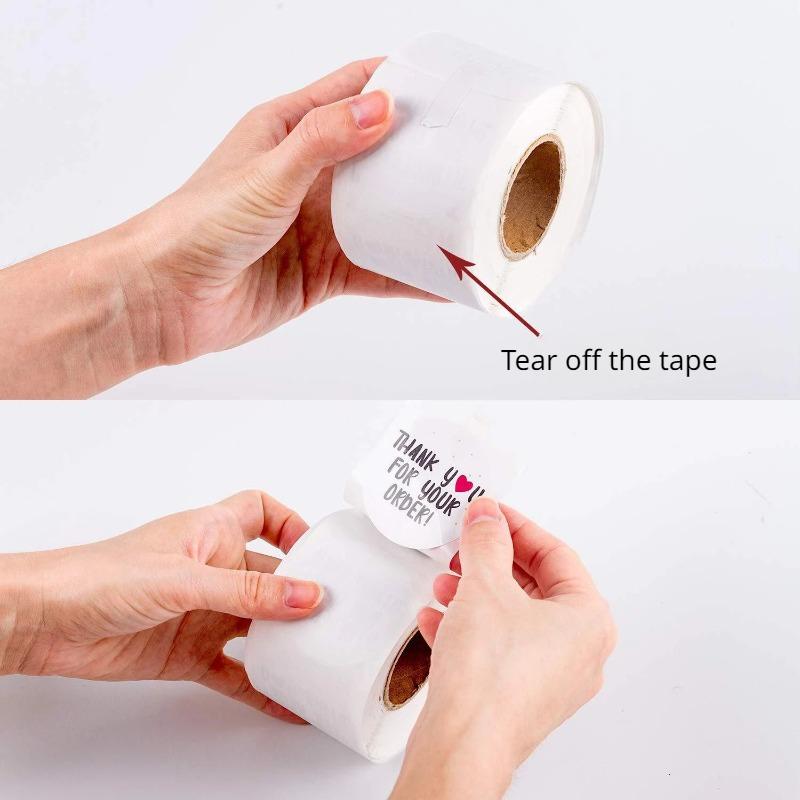 500 шт./рулон Круглые белые наклейки с благодарностью Наклейка на конверт Наклейка на упаковку подарка