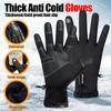 Cycling Gloves Men's Windproof Waterproof Zipper Touch Screen Full Finger Plus Fleece Gloves Skiing Fishing Gloves Winter Warm