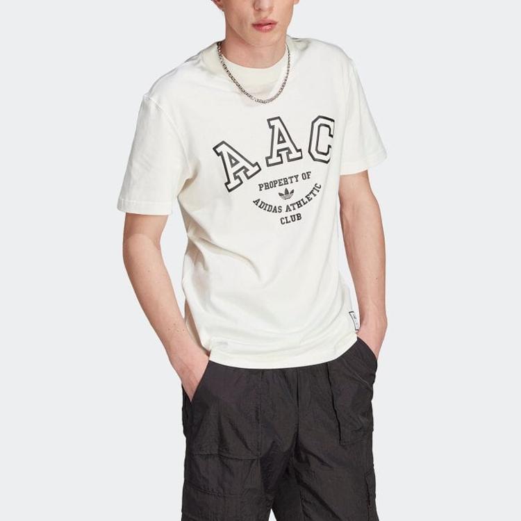 adidas Футболка Originals Allover Print с круглым вырезом и коротким рукавом, мужские топы белого цвета IM4571