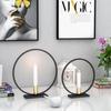 Nordic Round Candle Stand Simple Black Iron Metal Candlestick Tea Light Candle Holder Home Table Candlelight Dinner Decoration