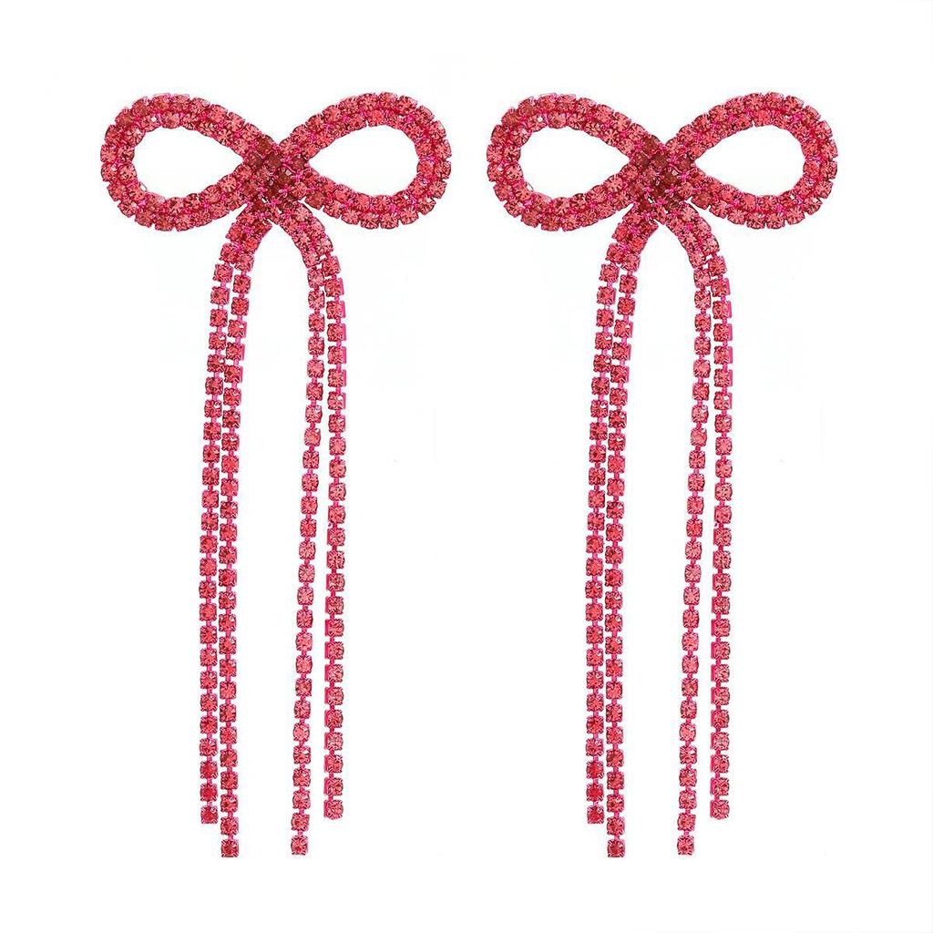 Серьги Super Flash Claw Chain Bow Tassel - Свадебные украшения из Европы и Америки