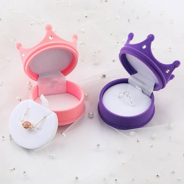 Прекрасная Корона Форма Бархатная Шкатулка Для Драгоценностей Свадебное Обручальное Кольцо Коробка Дисплей Подарочная Коробка Держатель