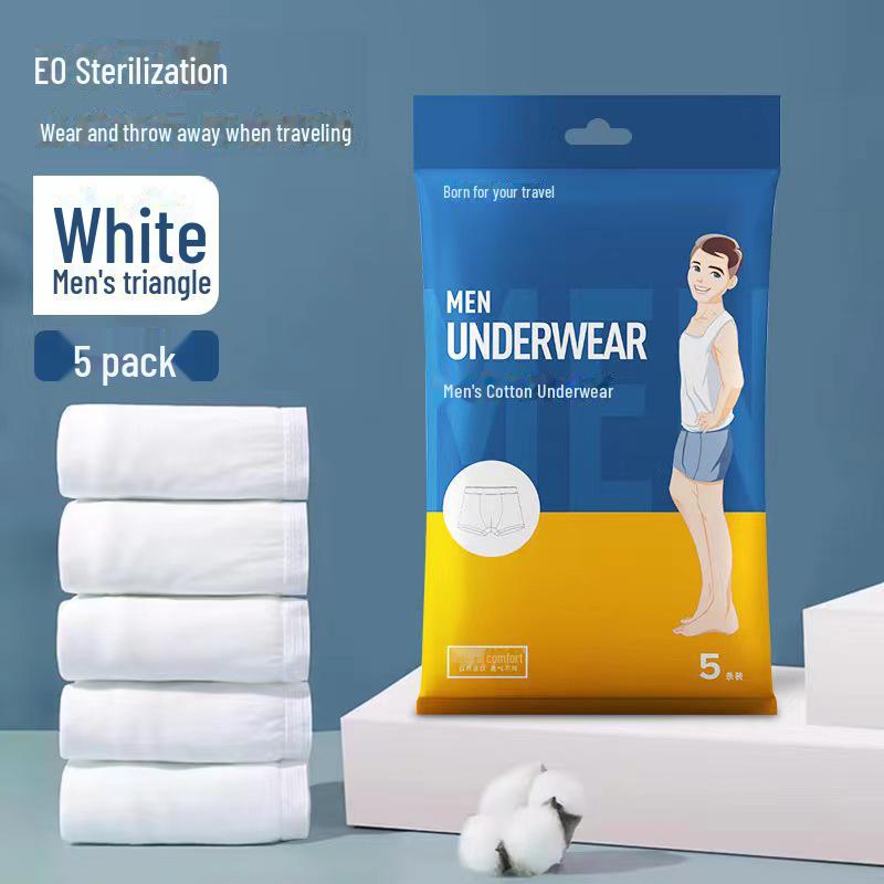 Мужские одноразовые серые хлопковые боксеры-слипы - Удобное для путешествий и стерильное нижнее белье