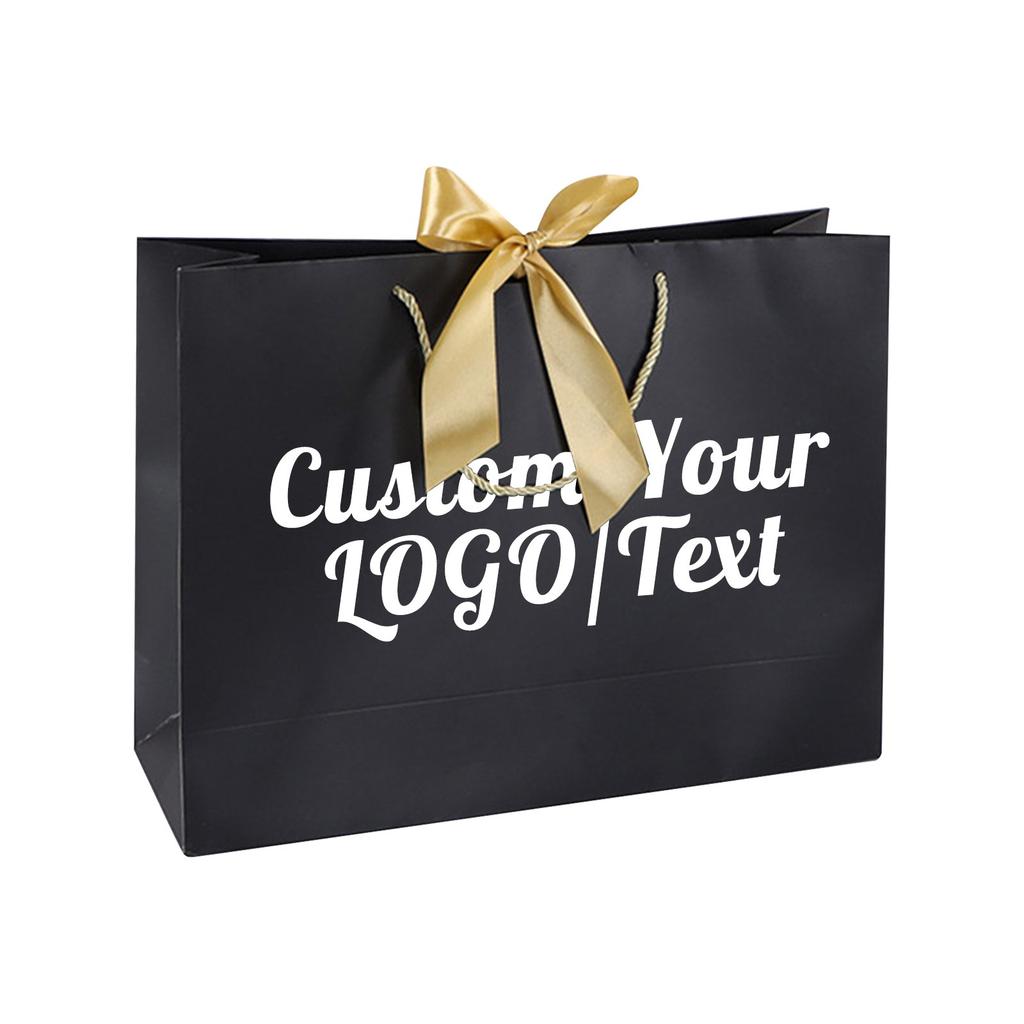 Персонализированная лента с напечатанным на заказ узором и текстом, подарочный пакет, бумажный пакет
