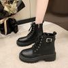 British Style Thick-soled Thin Short Boots Martin Boots Women's 2025 Autumn and Winter New Internet Celebrity Versatile Single Boots Children