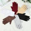 1 pair Fashion Embroidered Thin Elastic Driving Gloves Summer Mitten Sun Protection Gloves Sunscreen Mittens