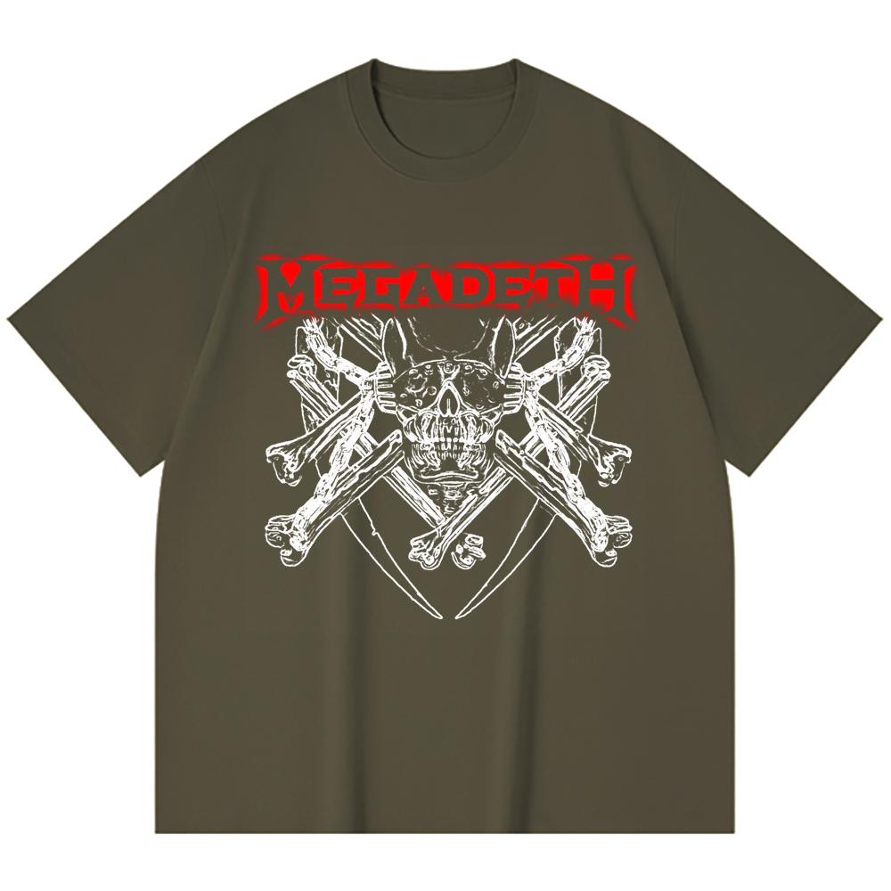 Хлопковая футболка плотностью 230 г/м² 100% Хлопок Heavy Metal Футболка с принтом рок-группы Популярная музыка Унисекс Тяжелая хлопковая футболка