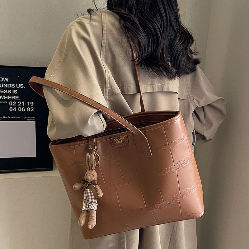 Вместительная сумка-тоут для женщин, высококлассная простая клетчатая сумка, сумка на плечо, трендовая