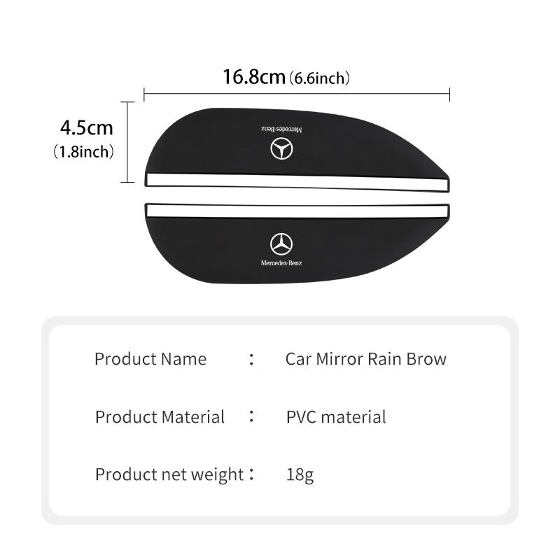ZHM3 2PCS Car Rearview Mirror Sticker Rain Eyebrow Protector Cover For Mercedes Benz W202 W212 W126 W140 W168 W177 CLS GLE GLC GLS