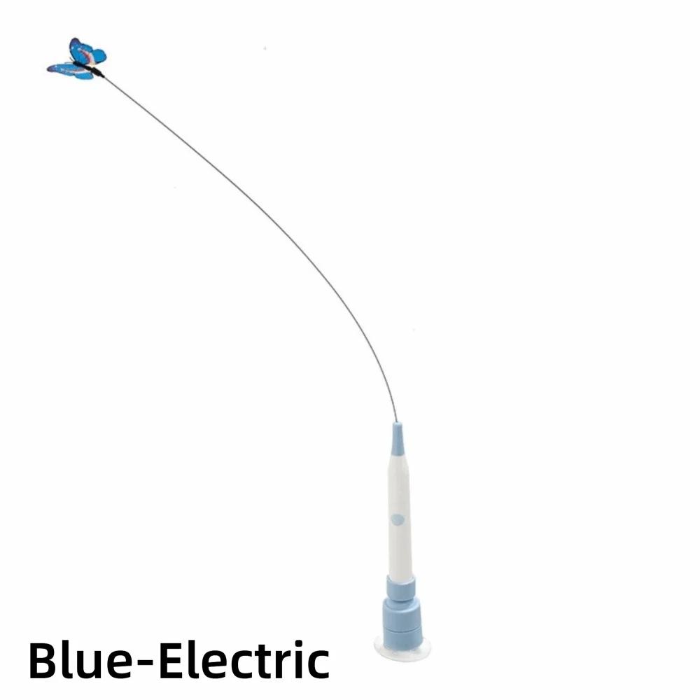 Switchable Butterfly Pattern Cat Teasing Stick Interactive Self-hilarity Relieves Automatic Cat Teaser 360° Swivel
