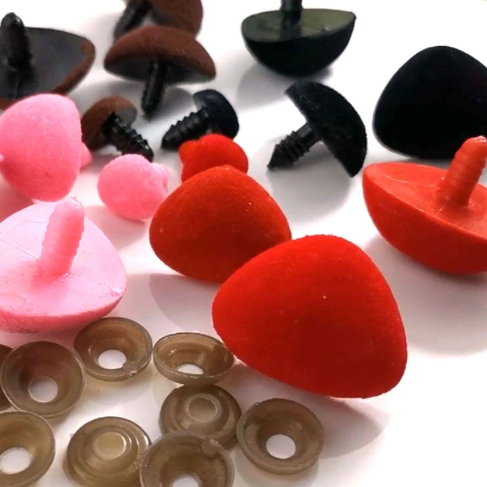 Safety Nose DIY Bear Toy Pink Red Black Brown Bear Nose Triangle Noses Dolls Nose Flocking Nose