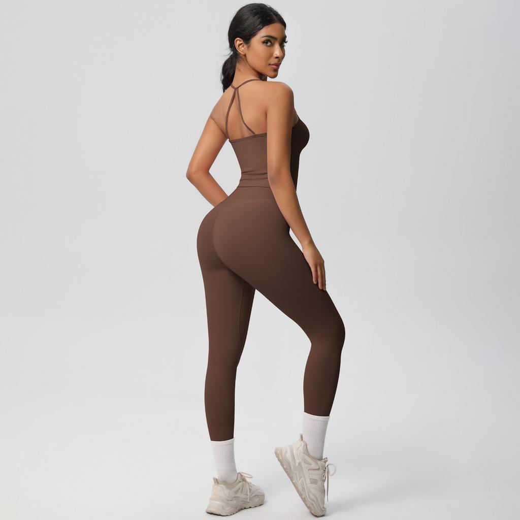 Shaving And Quick Drying Yoga Clothes, Sexy And Beautiful Back, Tight Fitting Sports Bra Set, Outdoor Running And Fitness Two-Piece Set For Women