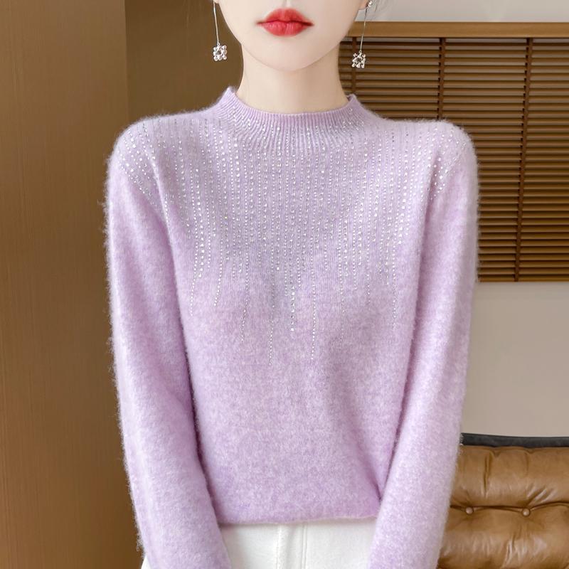 Женский кашемировый свитер Qinghe Cashmere 30% кашемир 70% шерсть Осень и Зима Пуловер Теплый и Модный
