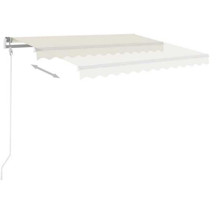 VidaXL Automatic Retractable Awning with Posts 4x3.5 M Cream 3070027