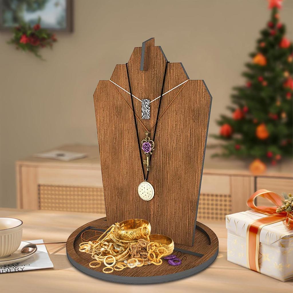 Отдельно стоящая деревянная стойка для украшений, полка для хранения браслетов, ожерелий и серег, инструмент для организации аксессуаров