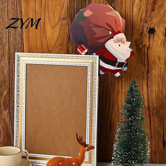 Decorative Corner Sign Christmas Door Topper Decoration, Wooden Holiday Frame Sign, Cute Funny Festive Wall Art Snowman Santa Claus Penguin Decor for
