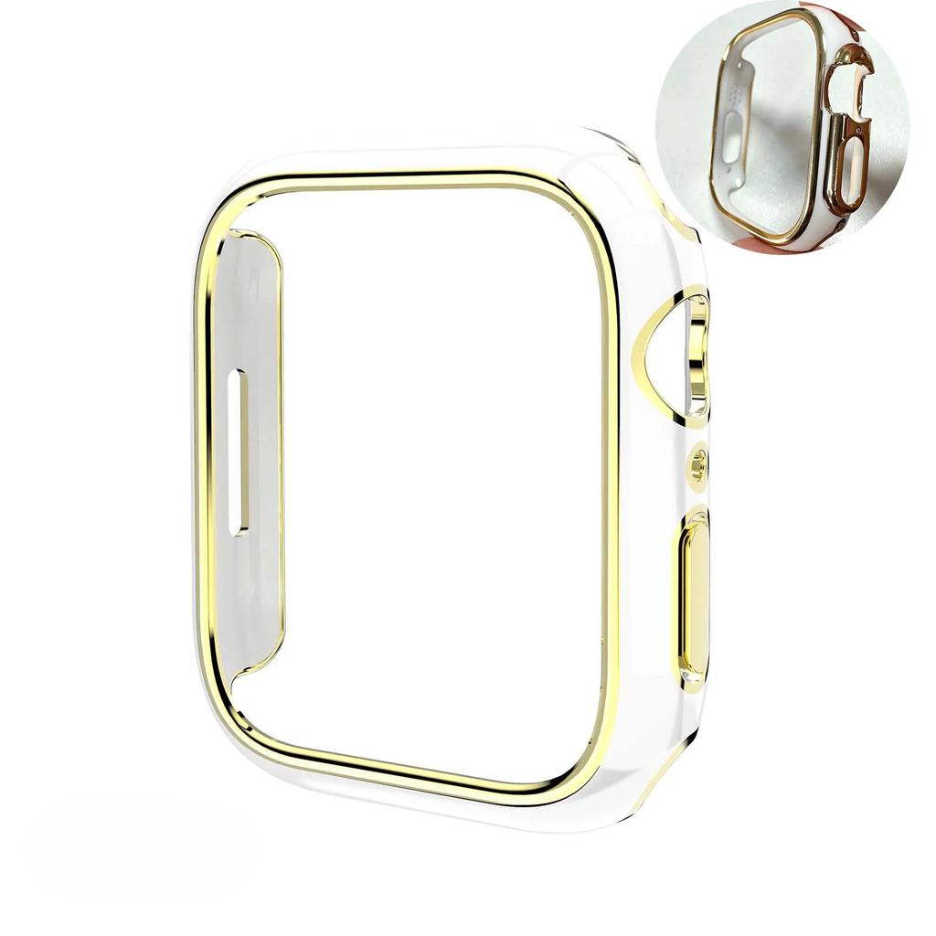 Двухцветный чехол для Apple Watch S10 42мм 46мм 45мм 44мм ПК полый защитный чехол для Iwatch S9 S8 40мм 41мм 38мм