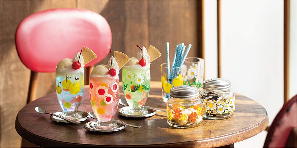 ADERIA Adelia Retro Glass Tumbler with Stand 335ml 5 Pattern Assorted Special Craft Box Made In Japan [Glass / / Set]