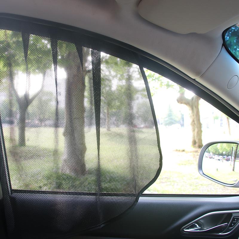 Magnetic Car Sunshade: Non-Automatic Retractable Heat Insulation Mesh for Front Windshield & Side Windows.
