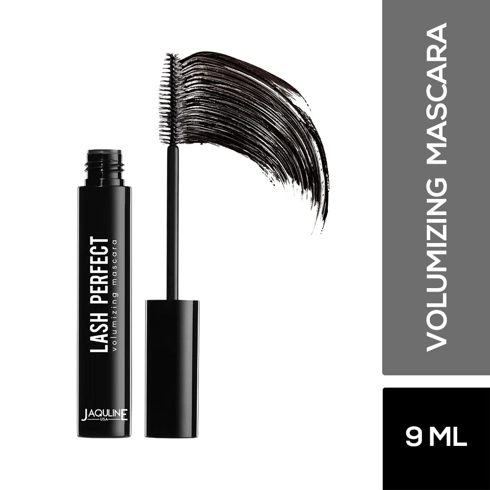 JAQULINE USA Тушь для ресниц Perfect Volumizing | Черная | 9 мл | Стойкая | Не смазывается | Глубокий насыщенный черный | Веганская