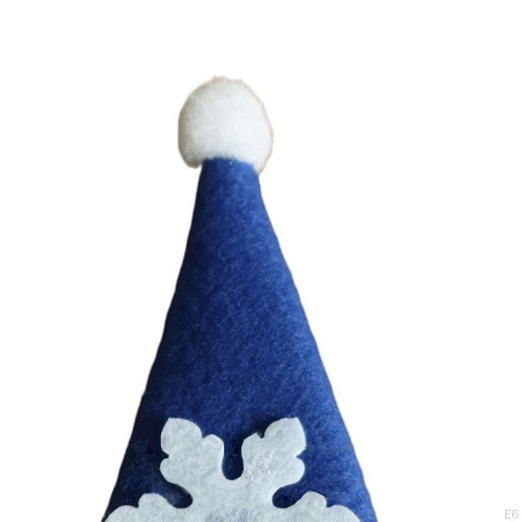 10Pcs Christmas Cutlery Holders Santa Claus Hat Plush Tiny Wine Bottle Cap for Home
