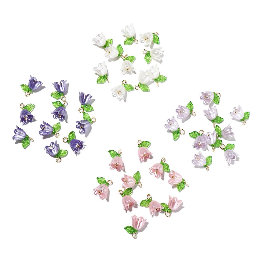 Набор для изготовления Заколка Ручная работа Бусины Лэмпворк Бусины с Цветами и Листьями Бусины-Колокольчики Орхидея Россыпью Бусины