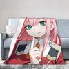 Zero Two 002 DARLING In The FRANXX Fuzzy Blankets Sexy Girl Creative Throw Blanket for Home 125*100cm Lightweight