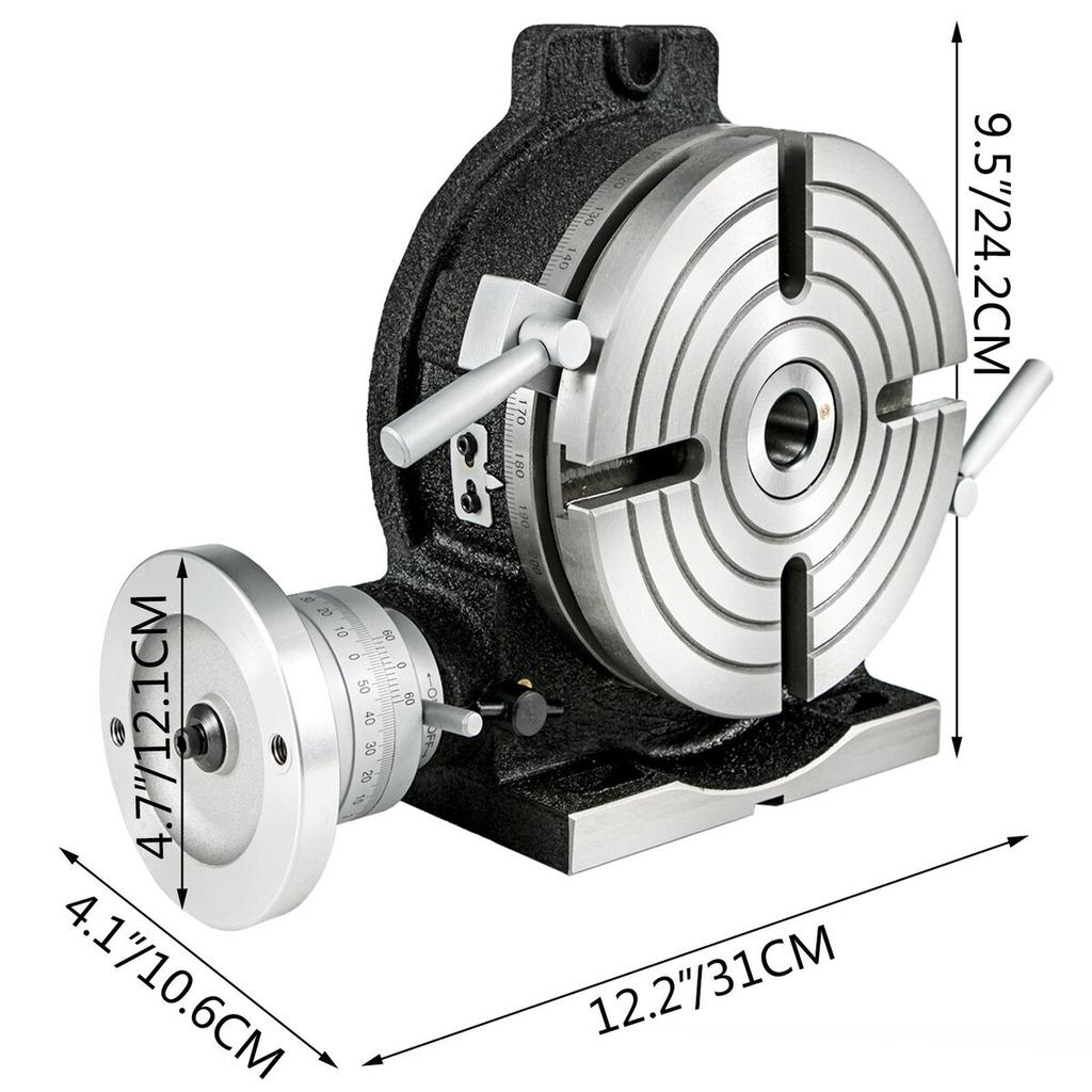 Rotary Table 8" Vertical & Horizontal Rotary Table, 8Inch Horizontal Vertical HV8 Precision 3MT Milling Drilling Machine Vernier Reading Milling