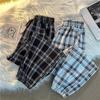 Pants Women New Bunch of Feet Fashion Loose Black Plaid Summer Harajuku Students Streetwear Harem Long Trousers