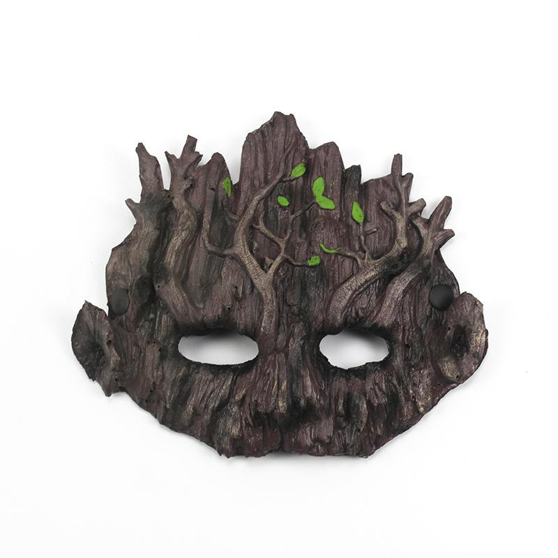 Forest Spirit Mask Halloween Cool Tree Mask Funny Prank Tree Patterns Face Elf Mask Masques Cosplay Costumes Party Props