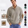 Men's Corduroy Sweatshirt Long Sleeve Pullover Quarter Button Up Collar Fall Casual Sweat Shirts Turtleneck Pullover Henley Mock Neck Tops for Men