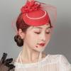 Bridal Headdress Retro Hairclip Hair Fascinator Hat Womens Vintage Hat Pillbox Hat Bowknot Veil