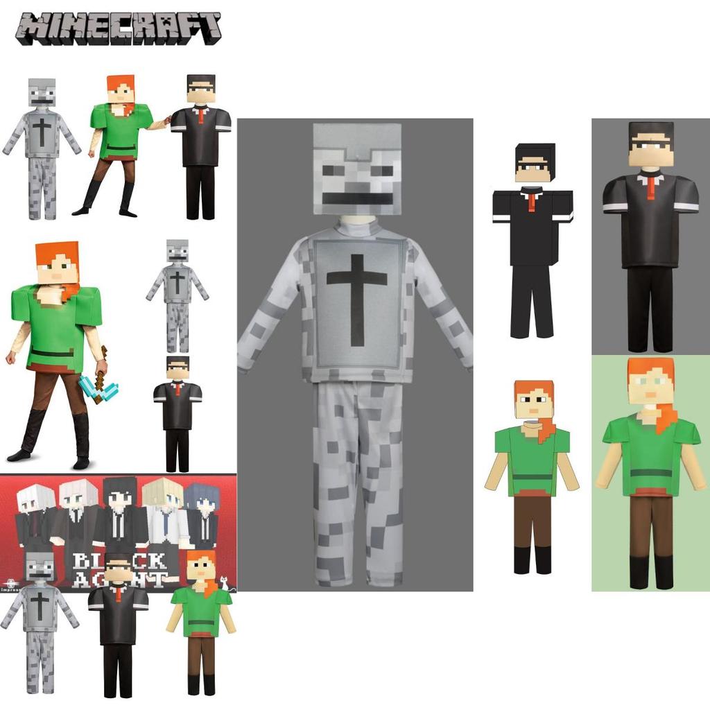Minecraft Детский Прочный Полиэстер Костюм Алекса Косплей Игровой Сценический Костюм Для Хэллоуина Рождества Реквизит
