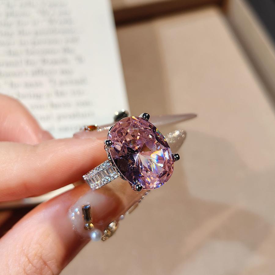 Дизайн тяжелой промышленности высокого класса Реалистичный королевский синий набор Роскошный кулон с бриллиантами Открытое кольцо Цветные серьги с розовыми бриллиантами