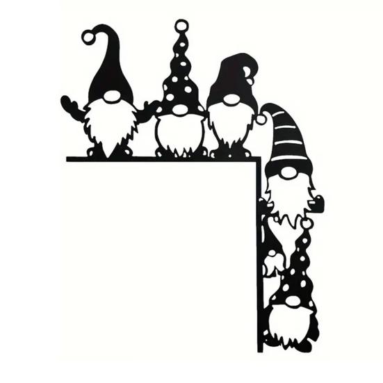 Рождественское украшение на дверь Милый мультяшный снеговик Санта Олень Пряничный человечек Декор дверного проема Деревянная табличка для дома Угол стены для стены Шкаф Полка