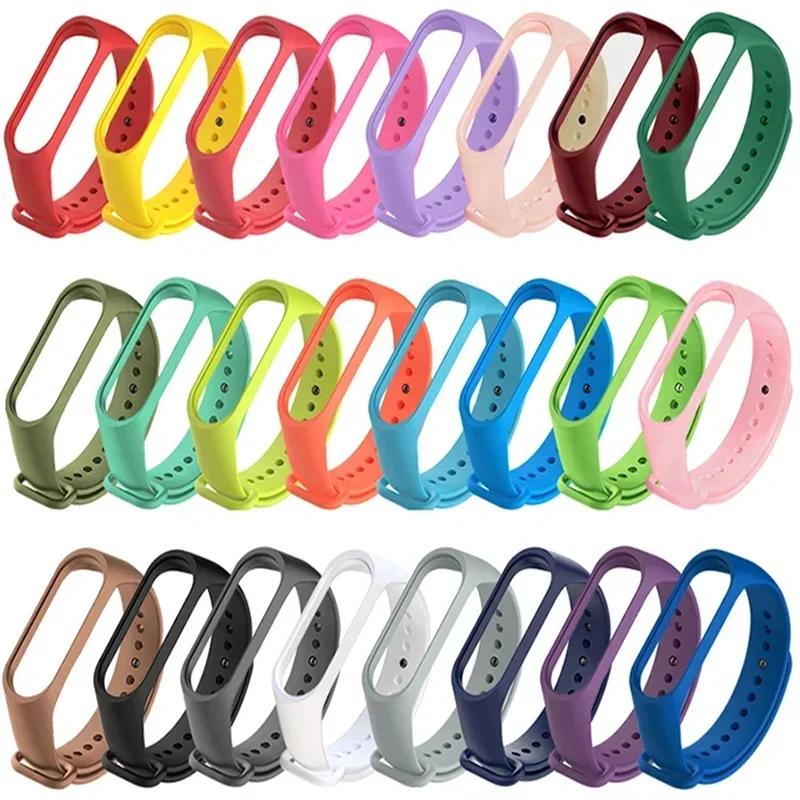 Watch Strap For Xiaomi Mi Band 7 6 5 4 3 Wristband Silicone Bracelet Wrist Straps MiBand 3/4 Band5 Band6 Smart Watch Accessories