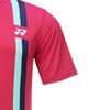YONEX Мужская футболка для бадминтона с вертикальной полоской, быстросохнущая, с круглым вырезом, с коротким рукавом, топ, розово-фиолетовый 115201BCR