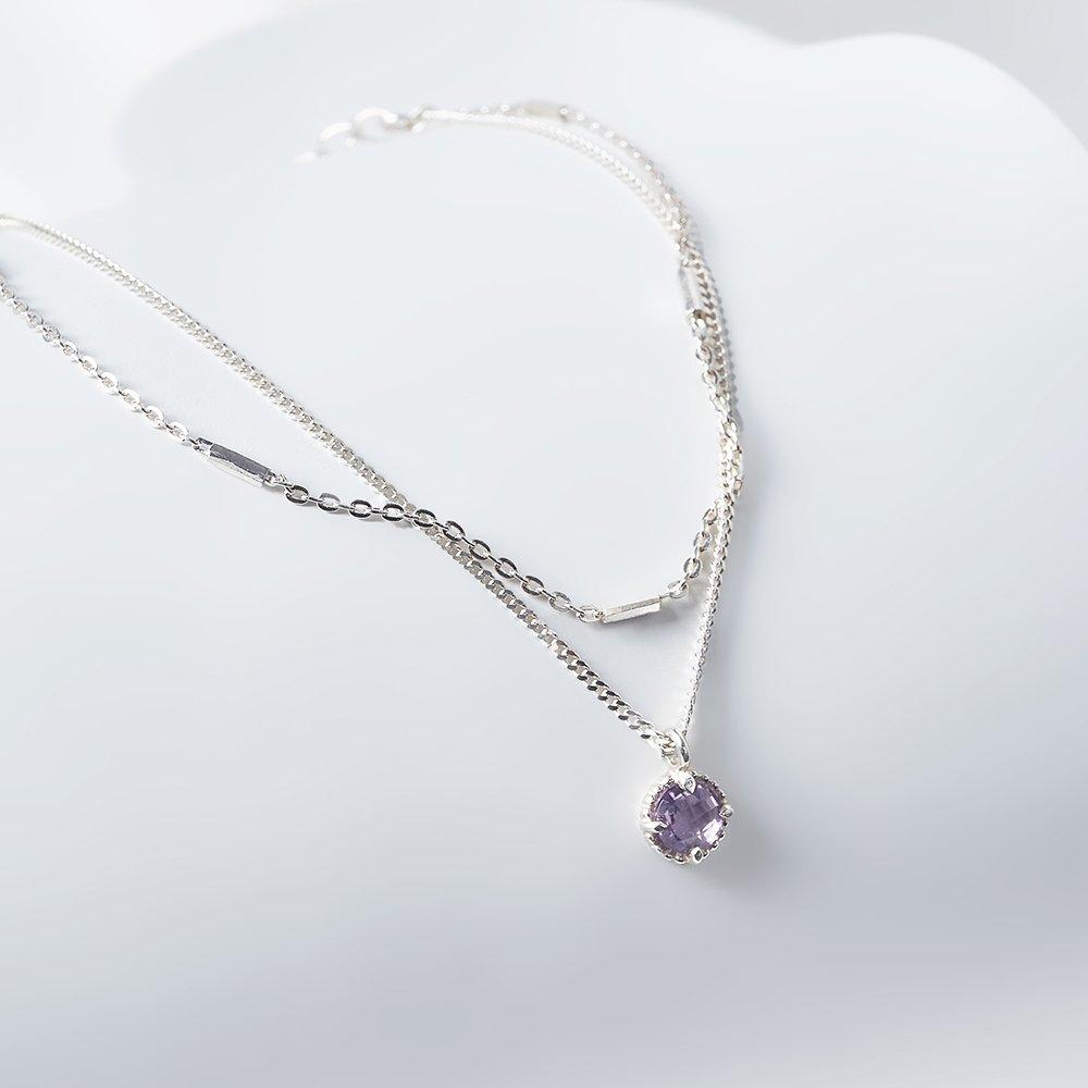 Silver925 Layered Amethyst Bracelet
