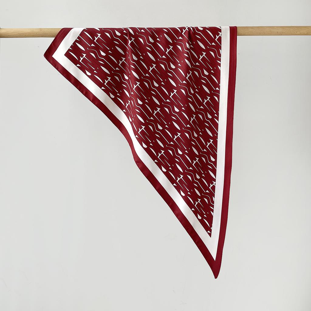 Twill Light Luxury High Sense Simulation Silk Headscarf Waist Triangle Scarf Silk Scarf Multi-Function